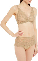 Thumbnail for your product : I.D. Sarrieri Metallic Embroidered Tulle And Jersey High-rise Briefs
