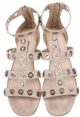 Prada Grommet Caged Sandals