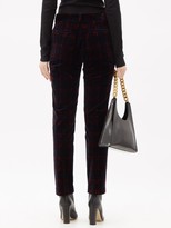 Thumbnail for your product : Bella Freud Family Tartan Cotton-velvet Straight-leg Trousers - Burgundy