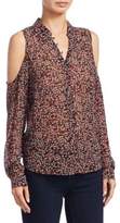 Thumbnail for your product : Paige Bellini Cold Shoulder Floral Silk Blouse