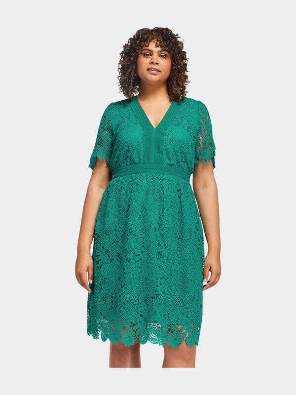 Emerald Green Lace Cocktail Dress