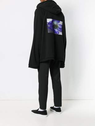 Yuiki Shimoji flower print oversized zipped hoodie