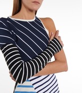 Thumbnail for your product : Marine Serre Striped cotton midi dress