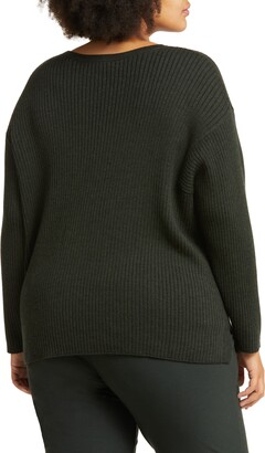 Eileen Fisher Rib Crewneck Merino Wool Sweater