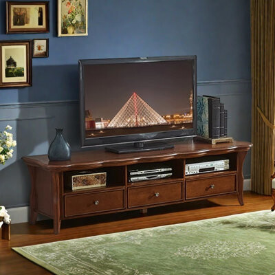 Wu's StylishVault Retro classic design sense solid wood TV cabinet