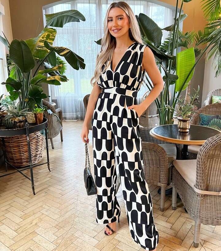 AX Paris Black and White Sleeveless Jumpsuit ShopStyle
