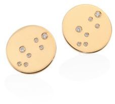 Bare Constellations Leo Diamond & 18K Yellow Gold Stud Earrings
