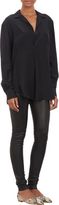 Thumbnail for your product : Barneys New York Double Chest-Pocket Blouse-Black