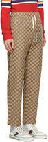 Thumbnail for your product : Gucci Beige & Navy Canvas GG Trousers