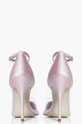 boohoo Florence Bridal Heart Detail Clear Panel Court