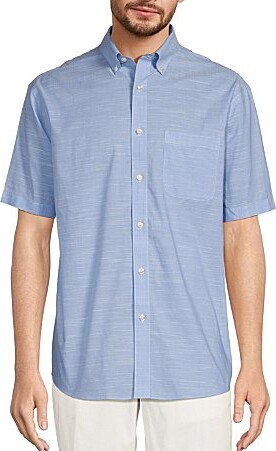 Roundtree & Yorke Gold Label Roundtree Yorke Big Tall Full-Fit Non-Iron Button Down Collar Short Sleeve Sport Shirt