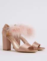 Thumbnail for your product : Marks and Spencer Block Heel Faux Fur Ankle Strap Sandals