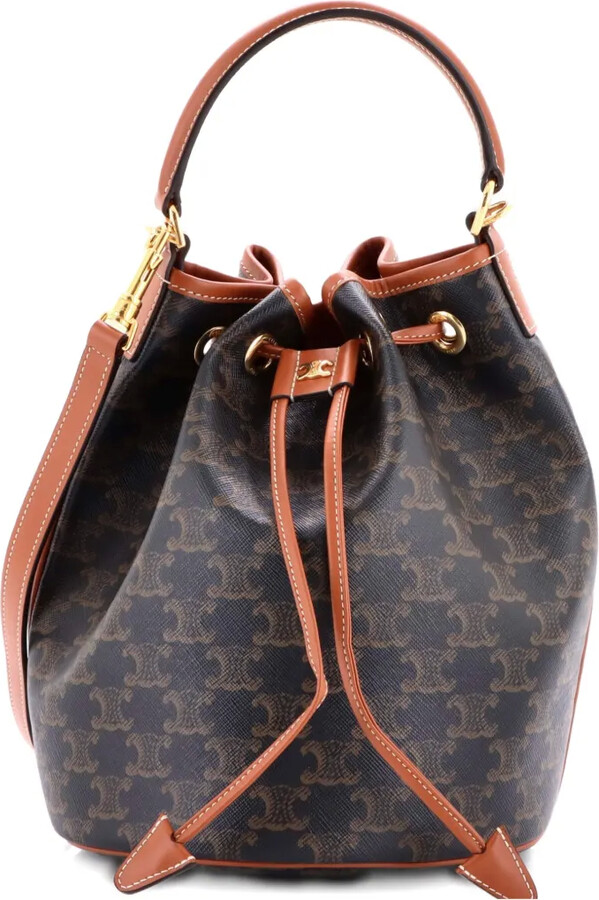 Céline Pre-Owned Clara Triomphe Coated Canvas bucket bag