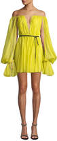 Thumbnail for your product : Thierry Mugler Pleated Chiffon Off-Shoulder Dress