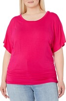 Thumbnail for your product : Star Vixen Women's Plus-Size Scoop Neck Dolman Sleeve Side Shirring Comfy Knit Tunic Top