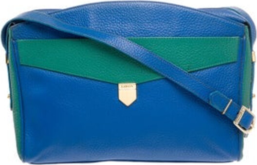 Lanvin Shoulder Bag Blue Leather Gold-Tone & Tonal Hardware Single Adjustable Shoulder Strap Dual Exterior Pockets Leather Lining & Single Interior Pocket Zip Closure at Top Unfortunately, due to restrictions, this item may not be eligible for shipping in all areas. | Lanvin Leather Shoulder Bag in Blue