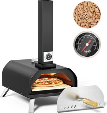Kingchii Wood-Fired Tabletop Pizza Oven – Wood Pellet Pizza Stove With 11” Pizza Stone – Perfect For Outdoor, Backyard, Camping, And Picnics