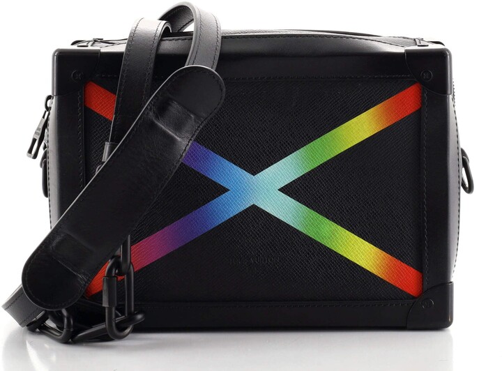 Louis Vuitton Soft Trunk Taiga Black/Rainbow in Taiga Leather with