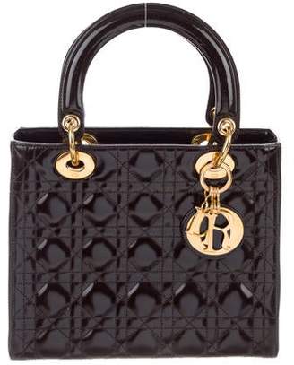 Christian Dior Patent Medium Lady Bag w/ Strap