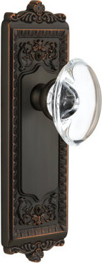 Grandeur Windsor Plate Double Dummy with Provence Crystal Door Knob