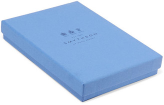 Smythson Panama Make It Happen Textured-leather Notebook - Sky blue