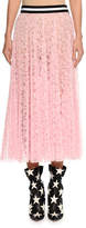 Thumbnail for your product : MSGM Lace A-Line Midi Skirt, Pink
