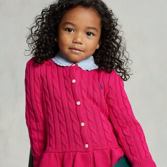 Polo Ralph Lauren Ralph Lauren Cable-Knit Cotton Peplum Cardigan -  ShopStyle Girls' Sweaters