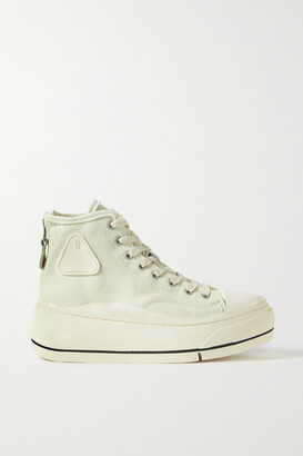 R 13 Canvas High-top Platform Sneakers - Ecru - ShopStyle