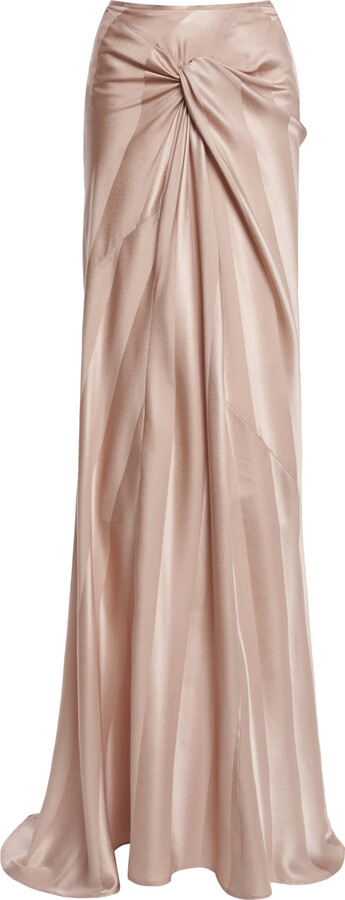 Dries Van Noten Smila Striped Silk Maxi Skirt