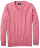 Thumbnail for your product : Charles Tyrwhitt Pink Cotton Cashmere V-Neck Cotton/cashmere Sweater Size XXXL