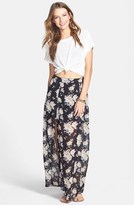 Thumbnail for your product : Blu Pepper Floral Print Maxi Skirt (Juniors)
