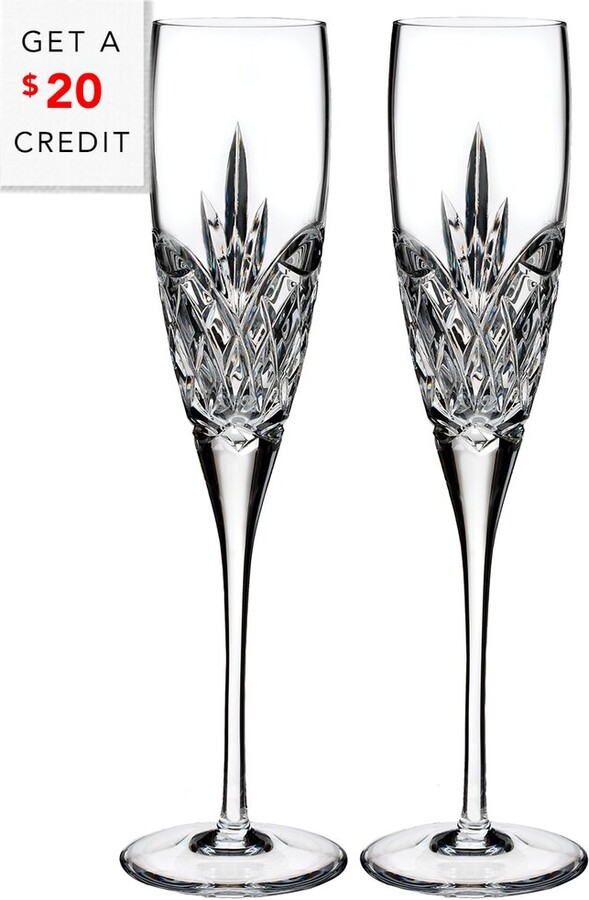 Waterford Set of 2 Love Forever Flutes with $20 Credit