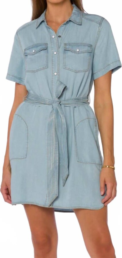 Velvet Heart Aprille Glendora Mini Dress In Faded Blue