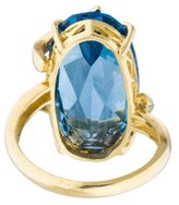 Thumbnail for your product : Ring 14K Blue Topaz & Diamond Cocktail