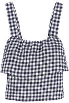 Thumbnail for your product : Madewell Ruffled Gingham Linen-blend Top