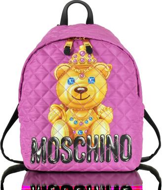 Moschino Teddy Bear Pink Quilted Nylon Backpack