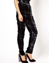 Thumbnail for your product : ASOS Trousers in Check Velvet
