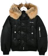 Thumbnail for your product : DSQUARED2 Kids fur hood padded jacket