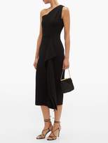 Thumbnail for your product : Roland Mouret Rivoli One Shoulder Wool-crepe Midi Dress - Womens - Black