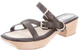Thumbnail for your product : Jil Sander Leather Slide Sandals