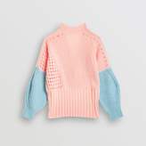 Thumbnail for your product : Burberry Contrast Knit Mohair Wool Blend Sweater