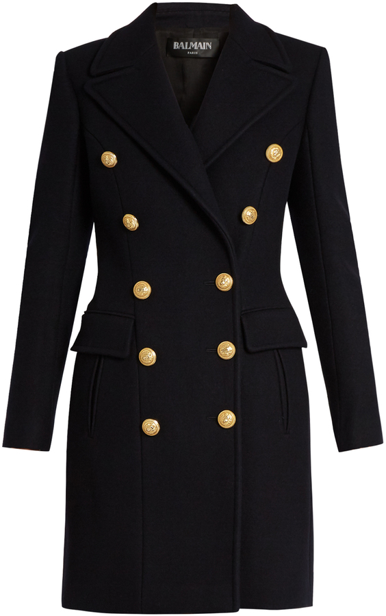 Balmain Double-breasted wool and cashmere-blend coat - ShopStyle