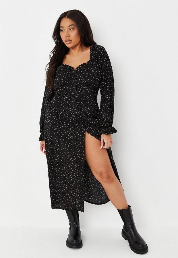 button dress plus size