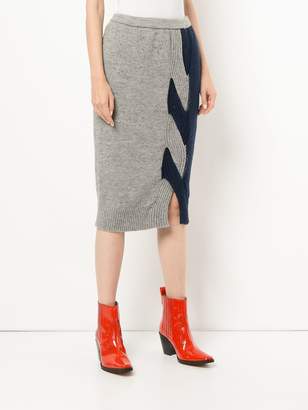 Coohem contrast fitted pencil skirt