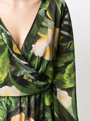 Liu Jo Tropical-Print Midi Dress