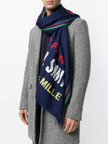 Thumbnail for your product : Paul Smith stripe-trimmed embroidered scarf