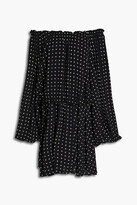 Thumbnail for your product : Rotate by Birger Christensen Carly off-the-shoulder polka-dot ECOVERO mini dress