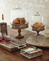 Thumbnail for your product : G G Collection Wood Lazy Susan with Metal Inlay