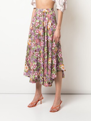 Lhd French floral-print skirt