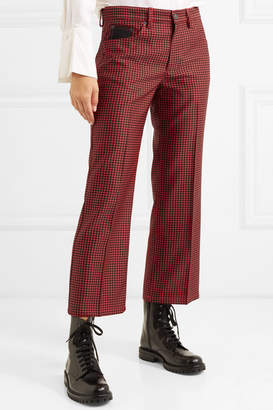 Marc Jacobs Cropped Houndstooth Twill Straight-leg Pants - Red